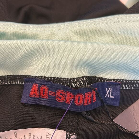 AQ-Sport black lime green leggings Size XL New - Picture 7 of 8